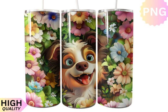 3D Dog Tumbler Wrap, Animals PNG Tumbler 3D Dog Tumbler Wrap, Animals PNG Tumbler