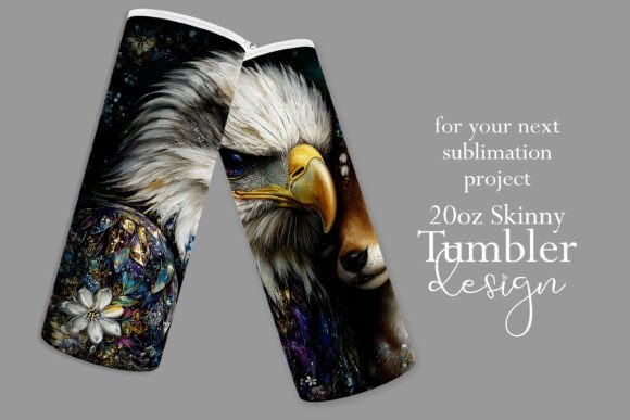 Bald Eagle & Deer 20oz Tumbler Wrap, 4 Bald Eagle & Deer 20oz Tumbler Wrap, 4