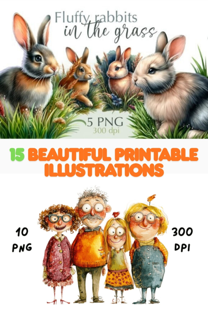  Fluffy Rabbits in the Grass Sublimation