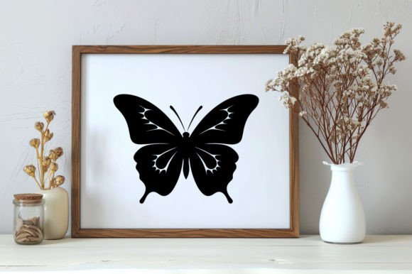 Black Silhouette of a Butterfly Drawing