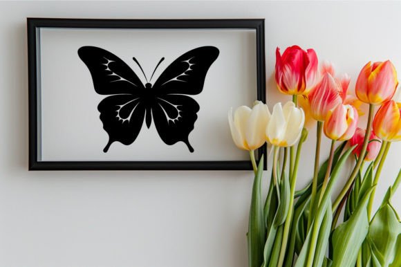 Black Silhouette of a Butterfly Drawing