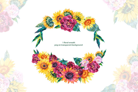 Bouquets of Sunflowers and Peonies