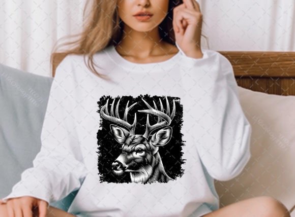 Buck Whitetail Deer Hunting Silhouette