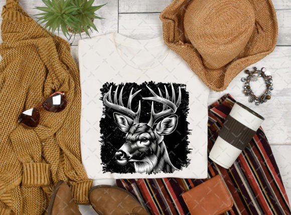 Buck Whitetail Deer Hunting Silhouette