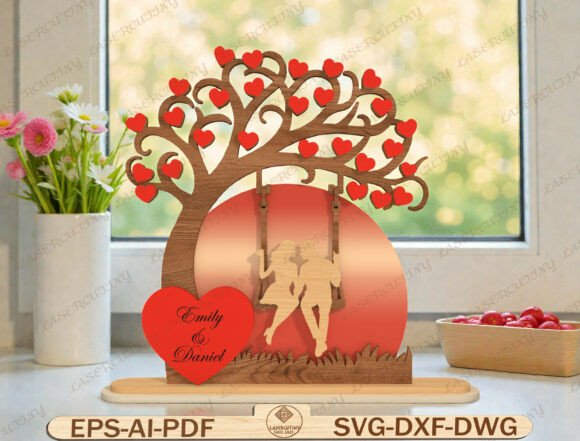 Couple Love Tree Sign Laser Cut File Couple Love Tree Sign Laser Cut File