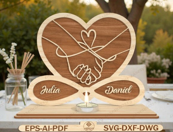 Custom Name Candle Holder Laser Cut File Custom Name Candle Holder Laser Cut File