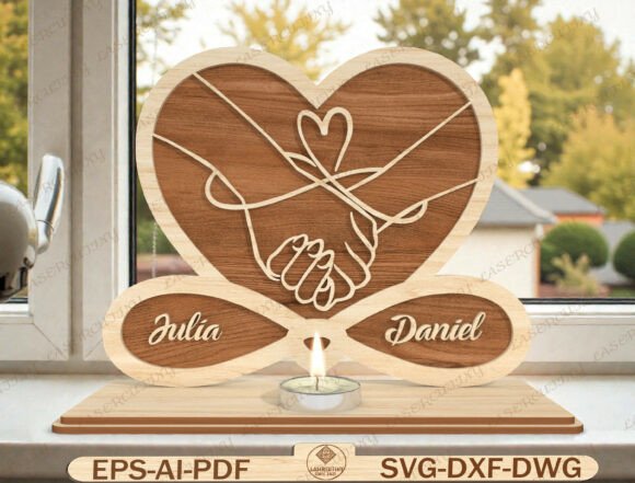 Custom Name Candle Holder Laser Cut File Custom Name Candle Holder Laser Cut File