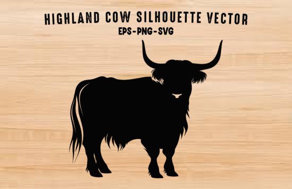 Highland Cattle Cow Silhouette Clipart