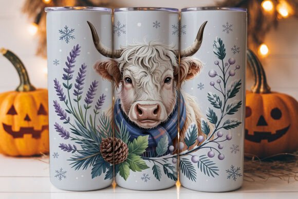 Highland Cow Winter Tumbler Wrap Highland Cow Winter Tumbler Wrap