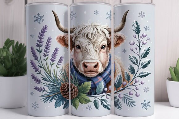 Highland Cow Winter Tumbler Wrap Highland Cow Winter Tumbler Wrap