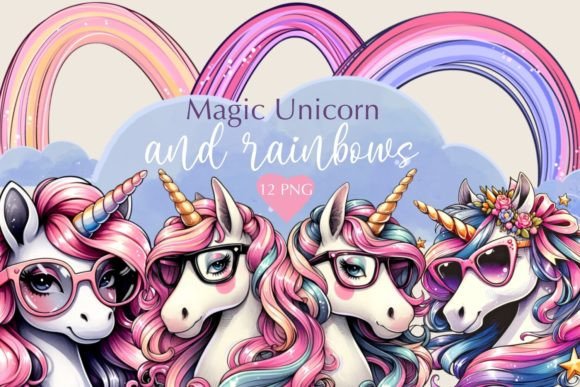Magic Unicorn and Rainbows Sublimations
