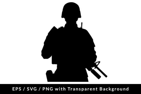 Modern Soldier Silhouette SVG EPS PNG