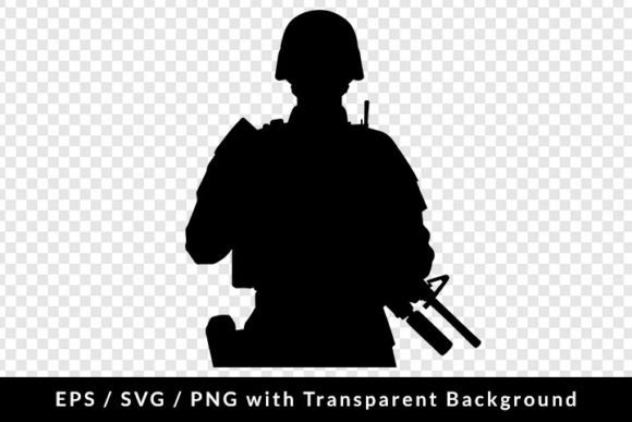 Modern Soldier Silhouette SVG EPS PNG
