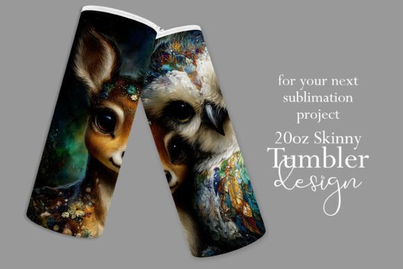 Owl and Deer 20oz Tumbler Wrap, 4 Owl and Deer 20oz Tumbler Wrap, 4