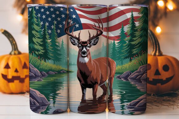 Patriotic Deer 20oz Tumbler Wrap Patriotic Deer 20oz Tumbler Wrap