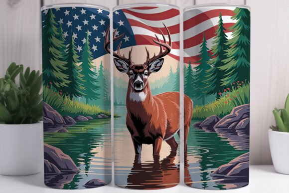 Patriotic Deer 20oz Tumbler Wrap Patriotic Deer 20oz Tumbler Wrap