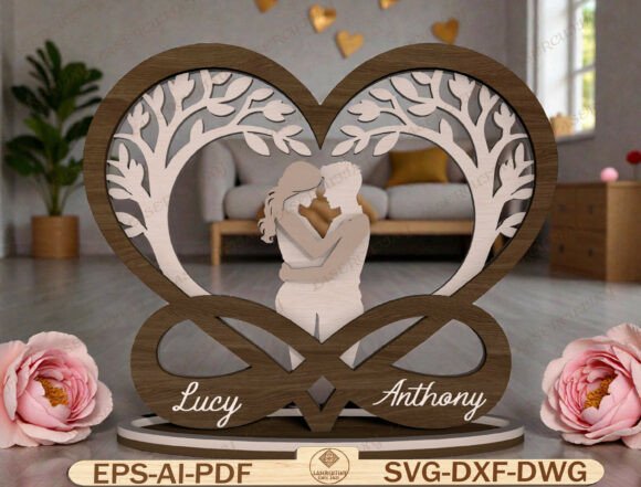Personalized Couple Heart Tree SVG Personalized Couple Heart Tree SVG