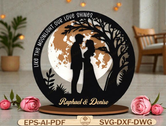 Personalized Couple Moon Sign SVG Personalized Couple Moon Sign SVG