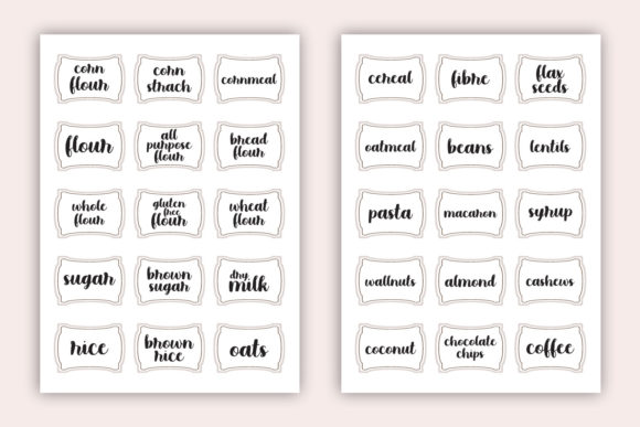 Printable Kitchen Labels, Pantry Labels Set Printable Kitchen Labels, Pantry Labels Set