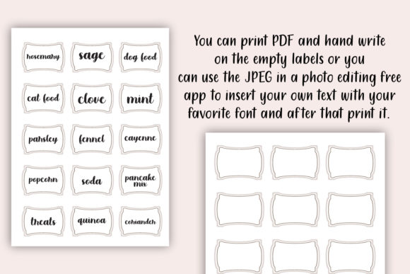 Printable Kitchen Labels, Pantry Labels Set Printable Kitchen Labels, Pantry Labels Set