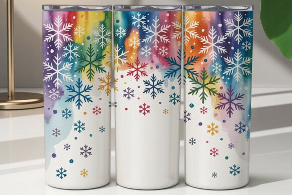 Rainbow Snowflake 20oz Tumbler Wrap Rainbow Snowflake 20oz Tumbler Wrap