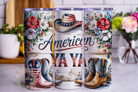 Rustic Patriotic Floral Tumbler Design Rustic Patriotic Floral Tumbler Design