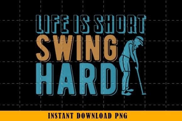 Swing Hard - Golf Cart Golfer Swing Hard - Golf Cart Golfer