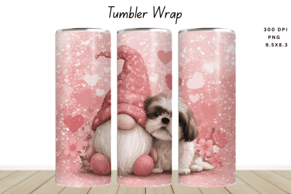 Valentine Gnome & Puppy Tumbler Wrap Valentine Gnome & Puppy Tumbler Wrap