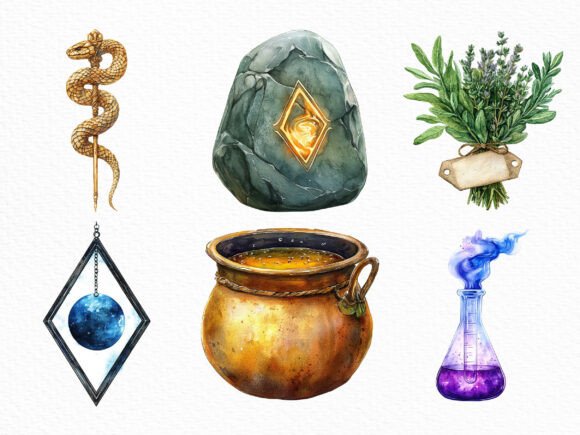 Watercolor Alchemy Clipart Bundle