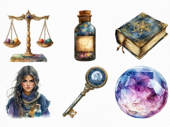 Watercolor Alchemy Clipart Bundle