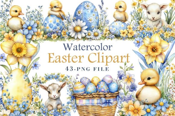 Watercolor Easter Clipart