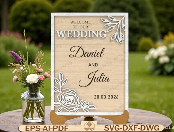 Wedding Welcome Sign Laser Cut File Wedding Welcome Sign Laser Cut File