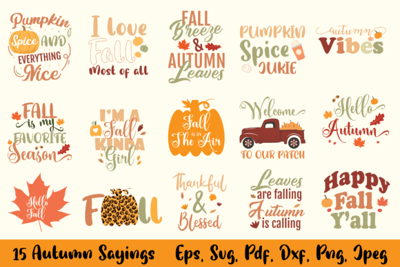 15 Autumn Sayings Bundle