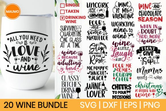 20 Wine Quotes Bundle