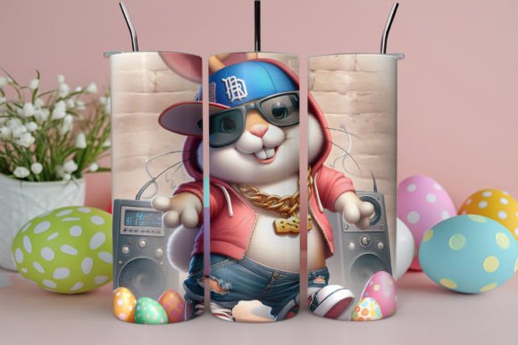 3D Easter Bunny Tumbler Warp