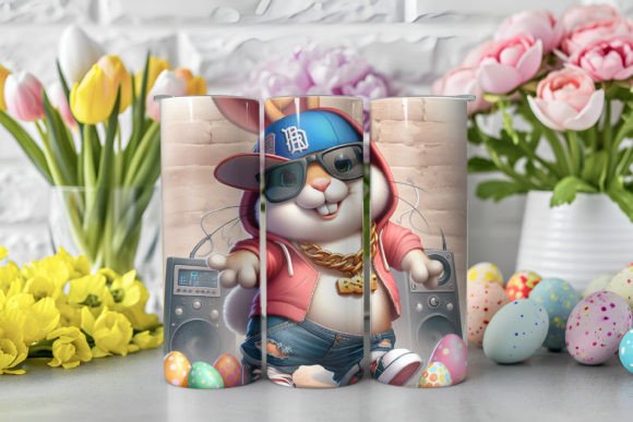 3D Easter Bunny Tumbler Warp