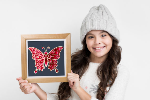  3D Layered Roses Butterfly