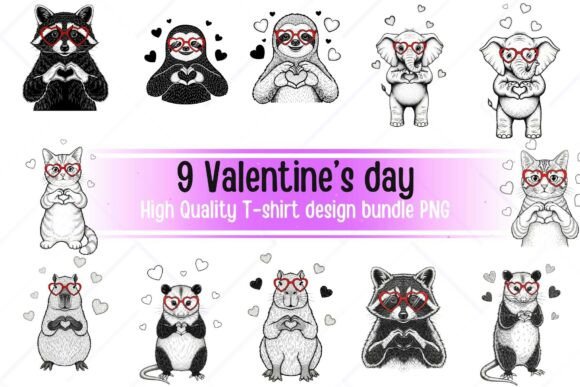9 Valentine’s Day Animal T-Shirt Design 9 Valentine’s Day Animal T-Shirt Design