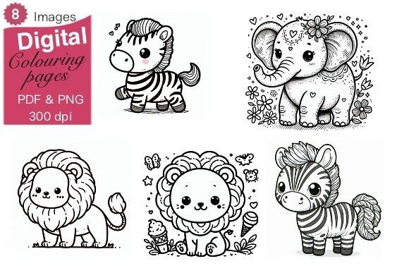 Animals Coloring Book, Animals Coloring Book,