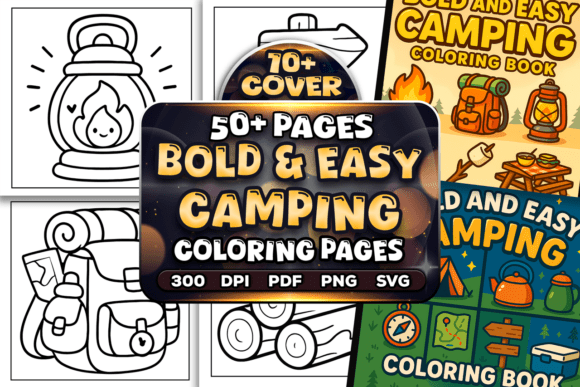 Bold Easy Camping Coloring Pages