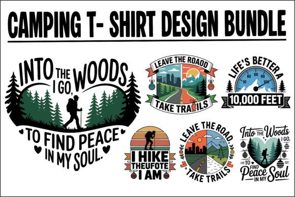 Leave the Road Camping T-Shirt Design Bundle Leave the Road Camping T-Shirt Design Bundle