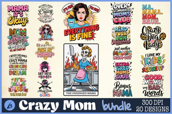 Crazy Mom SVG Bundle Crazy Mom SVG Bundle
