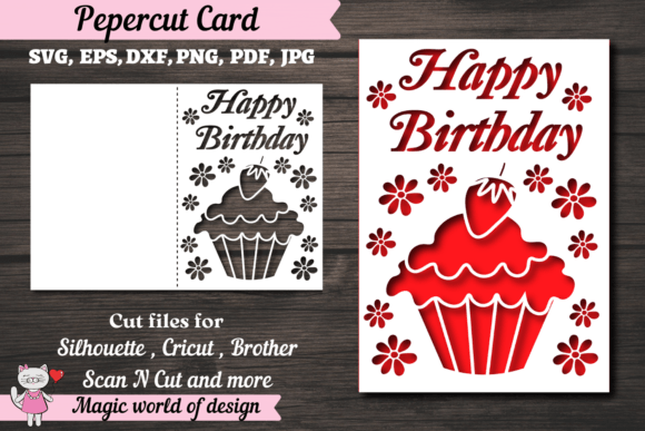 Cupcake Happy Birthday Card Cover A5, Pa