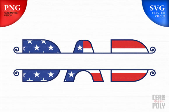 Dad Split Monogram Design Svg, Png.