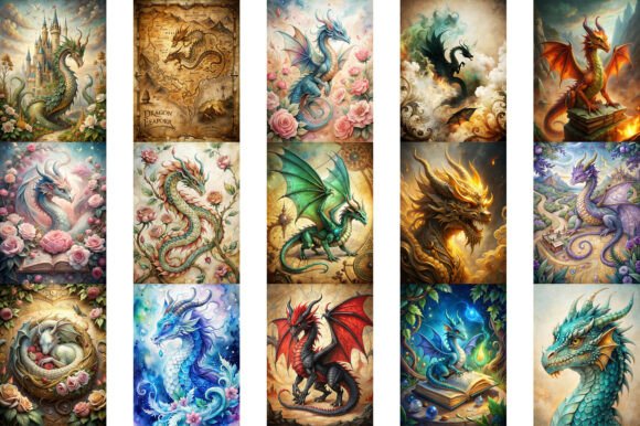 Dragons Junk Journal Pages