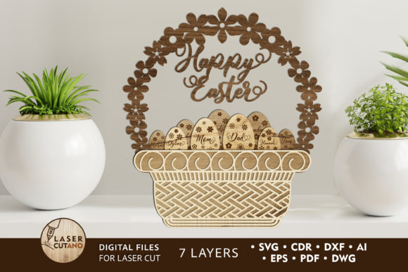 EASTER BASKET Multilayer Laser Cut File EASTER BASKET Multilayer Laser Cut File