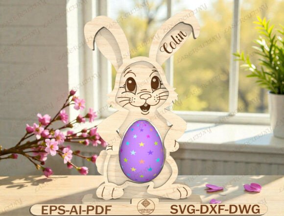Easter Bunny Egg Holder Laser Cut File