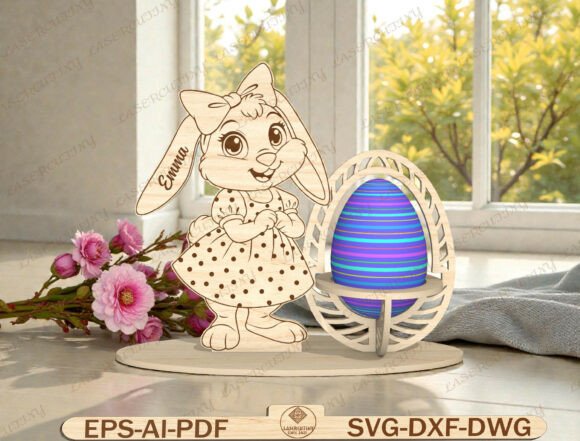 Easter Bunny Egg Holder Laser Cut File