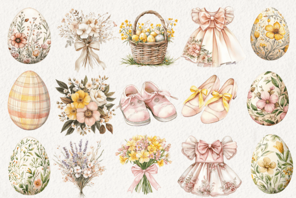Easter Bunny Floral Clipart Easter Bunny Floral Clipart