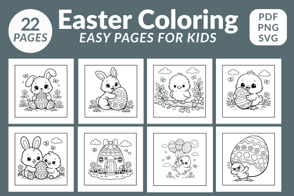 Easter Coloring Pages for Kids PNG, SVG Easter Coloring Pages for Kids PNG, SVG